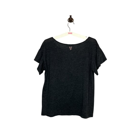 Victoria's Secret Small S Gray Bombshell Logo Short Sleeve Pullover Tee T-Shirt - Picture 3 of 5